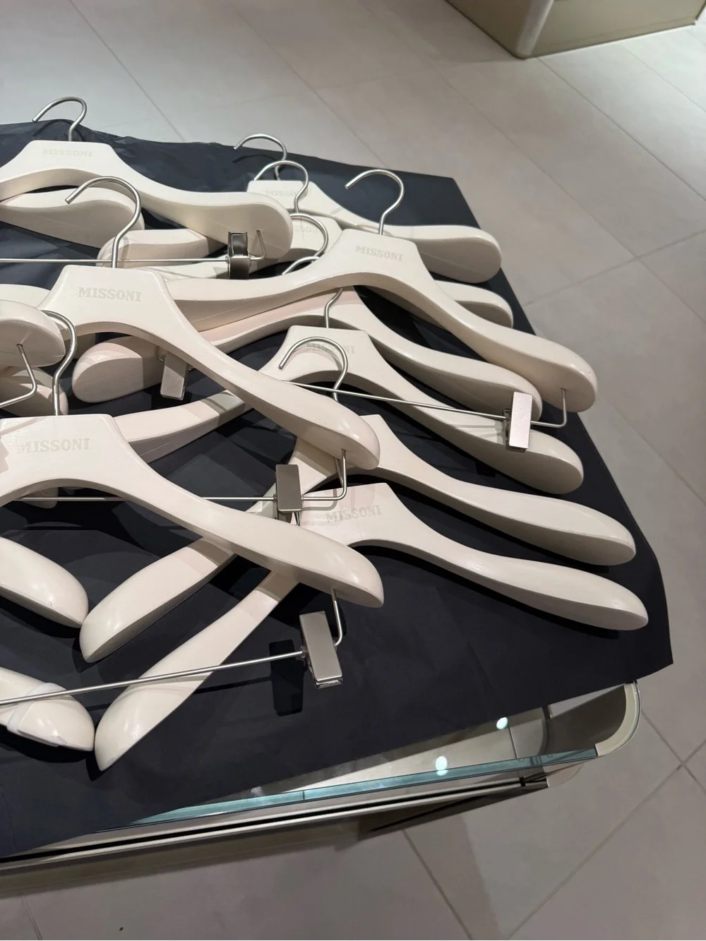 Missoni Cream Wooden Hanger Set 30 - 15 pants and 15 shirt hangers